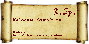 Kalocsay Szavéta névjegykártya